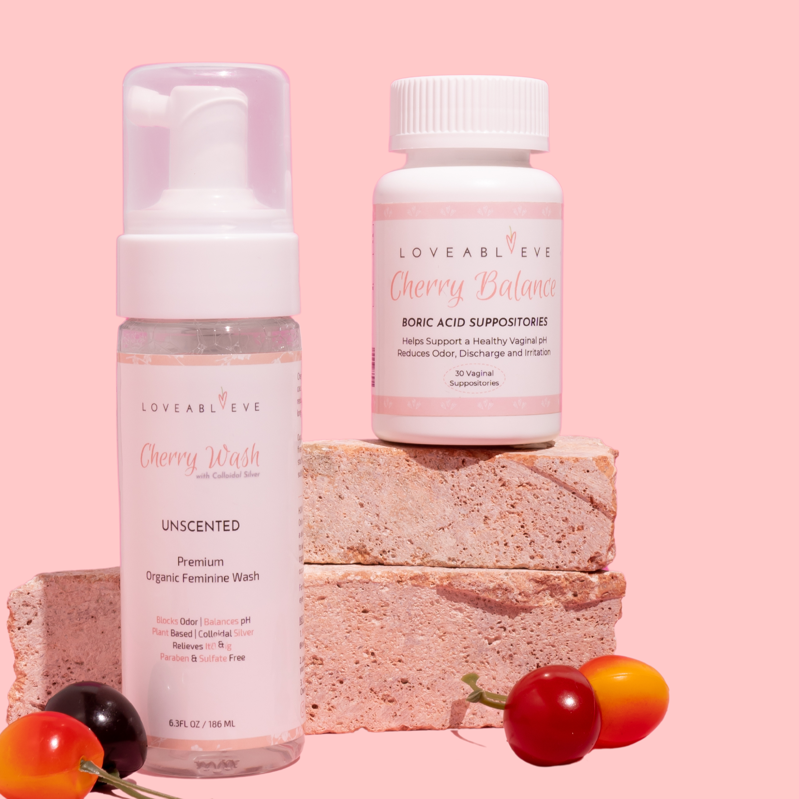 Cherry Fresh Bundle - Loveabl' Eve Boric Acid Suppositories/Feminine Wash - best feminine wash - best boric acid suppositories