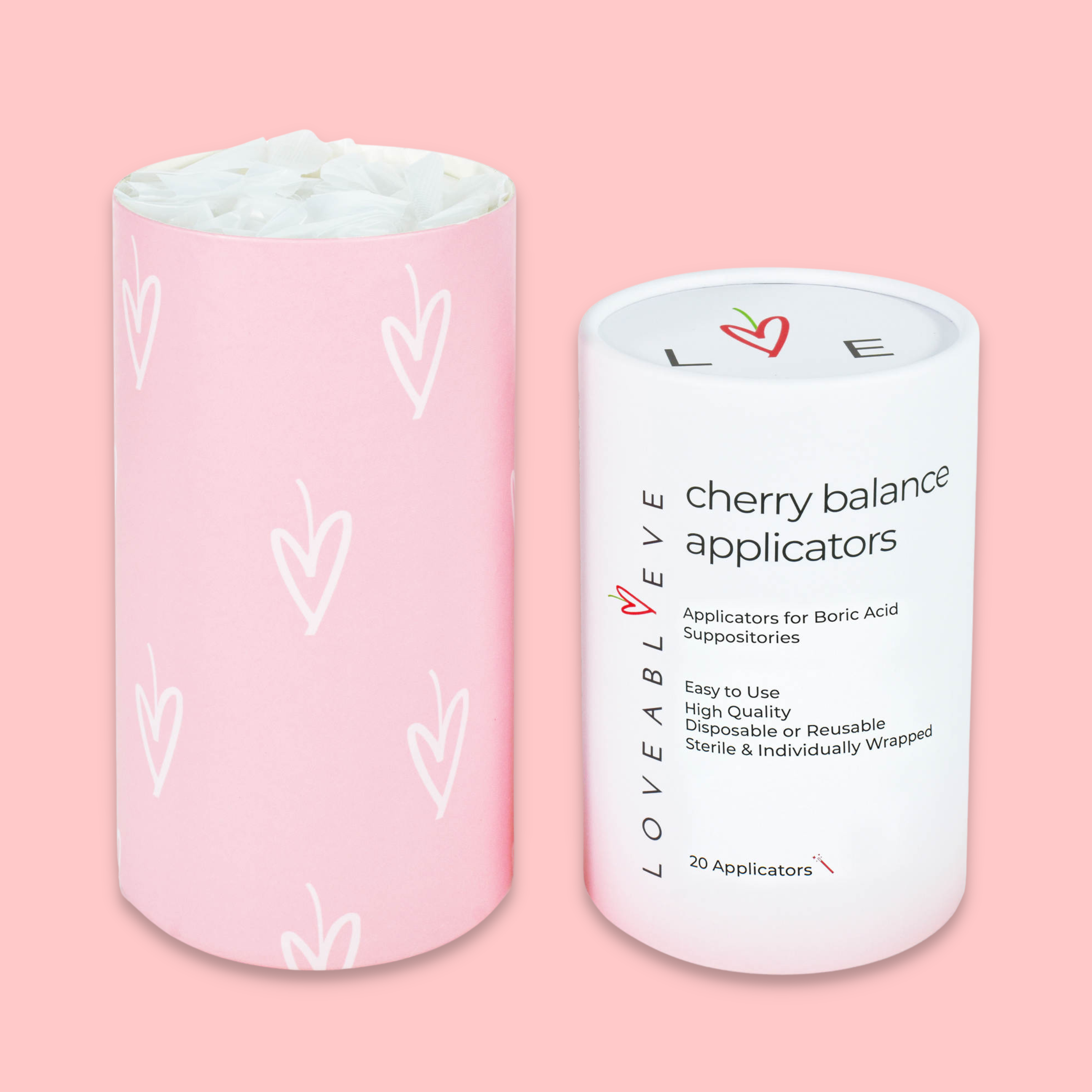 Cherry Balance Applicators - Loveabl' Eve Suppositories Applicators - best feminine wash - best boric acid suppositories