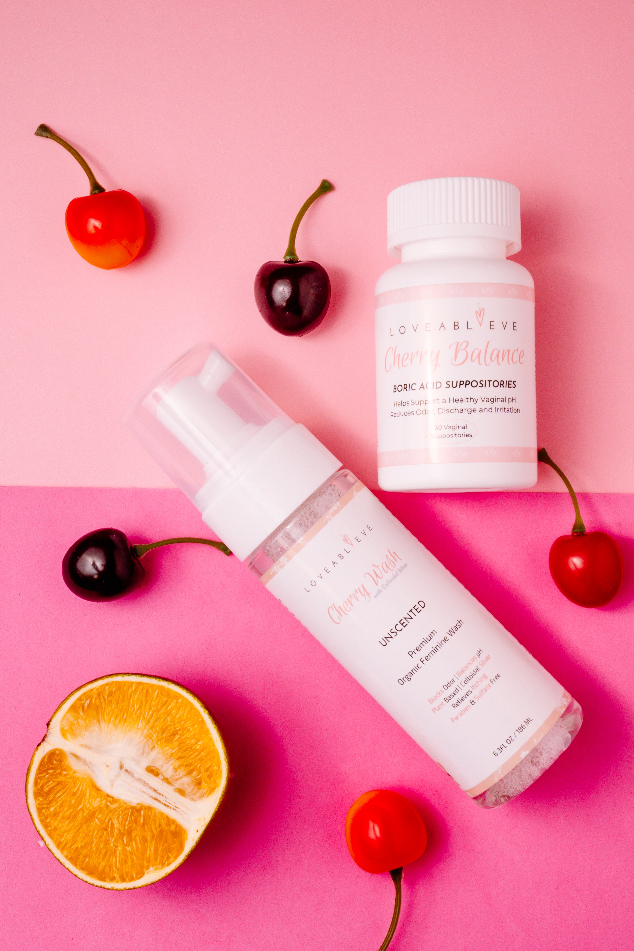 Cherry Fresh Bundle - Loveabl' Eve Boric Acid Suppositories/Feminine Wash - best feminine wash - best boric acid suppositories